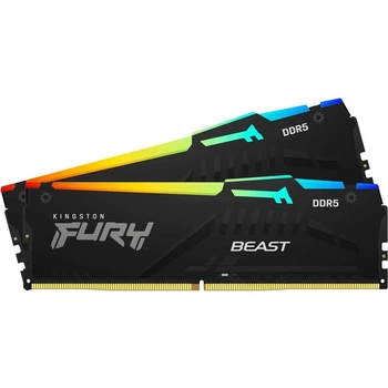 Модуль памяти Kingston Fury DDR5 16Gb (2x8) 5200MHz Beast Black RGB (KF552C40BBAK2-16)