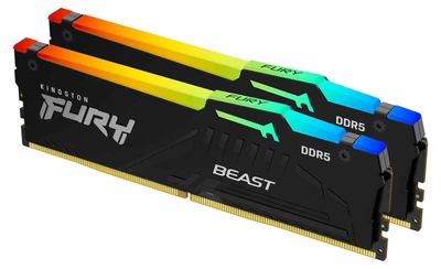 Модуль памяти Kingston Fury DDR5 16GB (2x8) 5600MHz Beast Black RGB (KF556C40BBAK2-16)