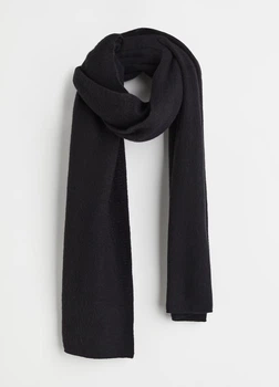 Вязаный шарф H&M 1089634001c42 One size черный (100001068)