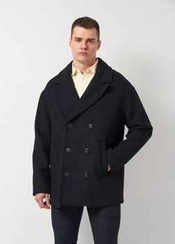 Пальто із вовни Pull & Bear 8751501401p08 S Темно-синє (100000881)