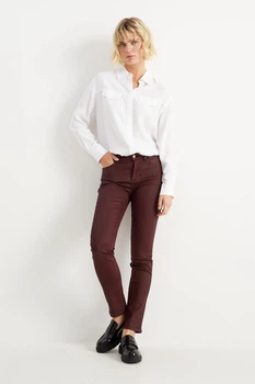 Джинси slim fit C&A 2205461c43 36 бордові (100001165)
