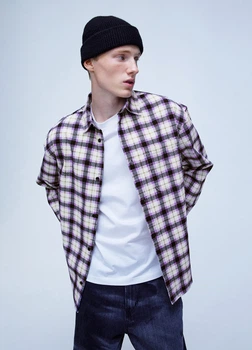 Вельветовая рубашка оверсайз H&M 1075248004c15 S комбинированная (100000861)