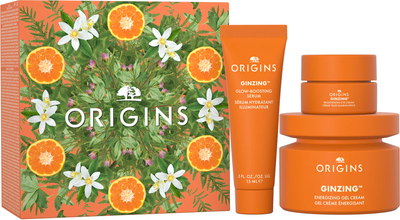 Набір Origins GinZing Енергізувальний гель-крем з кофеїном і ніацинамідом 50 мл + Сироватка 15 мл + Крем для контуру очей 5 мл (0717334279155)