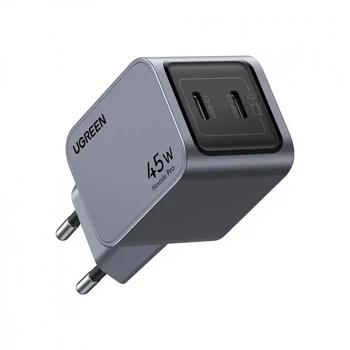 Зарядное устройство Ugreen 2xUSB-C PD45W GaN X707 gray (35008) (323149)