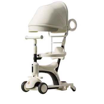 Дитячий самокат-трансформер Smart Baby 669 з батьківською ручкою, захисним бортиком і козирком Білий