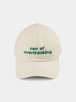 Молочная хлопковая кепка Bitchin’ “CEO of overthinking” с вышивкой | унисекс, 100% хлопок