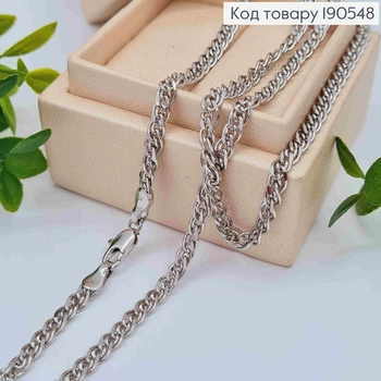 Цепочка родованая плетения НОНА, ширина 3,5см, длина 44см, Xuping