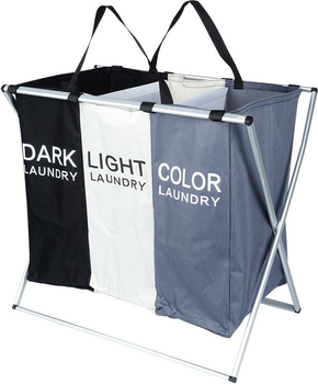 Кошик для білизни Vilde трикамерний різнокольоровий 105 л (5904316472207)