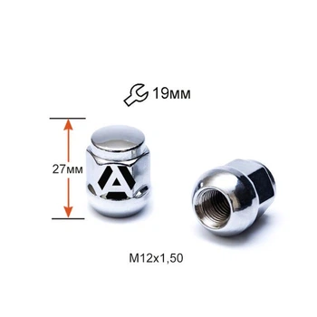 Гайка колесная A401145B M12x1,5x27мм Сфера (Acura, Chery, Honda) Закрытая Хром ключ 19