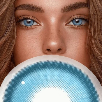 Натуральные голубые контактные линзы - Айс Дрим Блу 2шт. от ELITE Lens