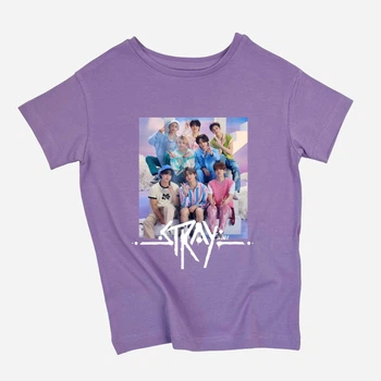 Подростковая футболка для девочки Спиногрыз Stray kids фото №10-00025 146 см Лиловая (ROZ6501045385)