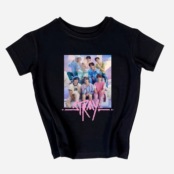 Подростковая футболка для девочки Спиногрыз Stray kids фото №10-00031 140 см Черная (ROZ6501045390)