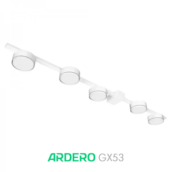 Люстра ML483-5 белая Ardero на 5 ламп GX53 (потолочный светильник под сменные LED лампы) 980*103*64 мм