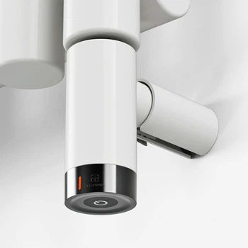 Тен для рушникосушки круглий Terma ONE R36 з регулятором, 1000 Вт, колір White mat (прихований монтаж кабеля)