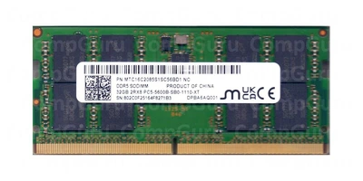 Оперативна пам'ять ноутбучна Micron DDR5 32GB 5600MHz SO-DIMM 2Rx8 PC5-44800 (MTC16C2085S1SC56BD1)