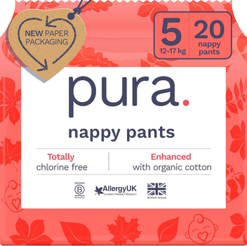 Подгузники-трусики Pura Eco Nappy Pants 5 (12-17кг) 20шт
