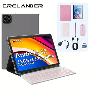 Планшет Crelander T40 Pro 12GB/512GB LTE з клавіатурою з мишкою Рожевий
