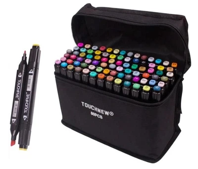 Маркери TOUCH Sketch Marker Black 80 шт різнокольорові + сумка