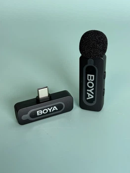Профессиональный беспроводной микрофон Boya BY-V10 петличка с адаптером Type-C (2025)