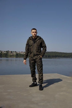 Демісезонний чоловічий водонепроникний комплект Intruder протизносний soft shell "Easy" хакі/XL