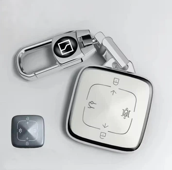 Чохол на ключ з карабіном для автомобіля Zeekr 001/009/X/7X White