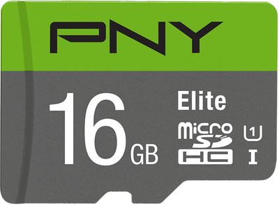 Karta pamięci PNY Elite microSDHC 16GB Class 10 UHS-I U1 + adapter SD (P-SDU16GU185GW-GE)
