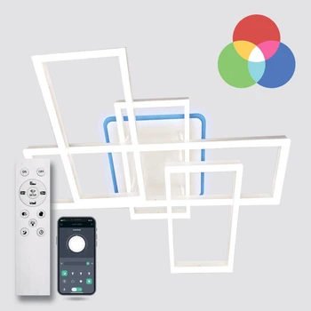 Світильник світлодіодний стельовий LUMINARIA GENNY RGB 130W 5S WHITE (з пультом)