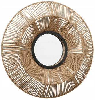 Декоративне дзеркало підвісне Boltze ZAIKA кругле в джутовій рамі 50 см (4066076460427)