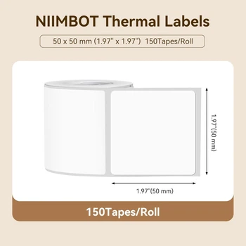 Квадратні термоетикетки Niimbot 50×50 мм ‑ 150 шт (білий колір) для термопринтерів B1/B21/B3S