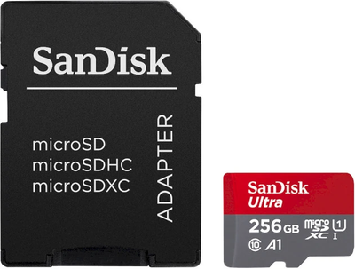 Karta pamięci SanDisk Ultra microSDXC 256GB Class 10 UHS-I U1 A1 + adapter SD (SDSQUAC-256G-GN6FA)