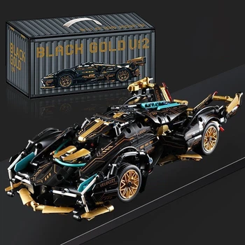 Конструктор Brick Plaything Lamborghini V12 Black Gold (1246 деталей)