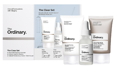 Zestaw do pielęgnacji twarzy The Ordinary The Clear Set Serum do twarzy 30 ml + Krem nawilżający 30 ml + Pianka oczyszczająca 50 ml (769915233230)