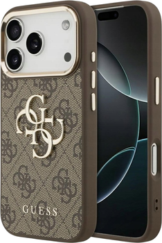 Панель Guess 4G Big 4G Classic Logo для Apple iPhone 17 Pro Max Brown/Gold (3666339521943)