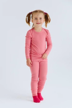 Термокомплект дитячий з вовни мериноса 100% BabyKo Merino. Кораловий. Розмір 122\128