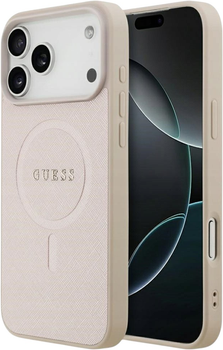 Панель Guess Saffiano Classic Logo MagSafe для Apple iPhone 17 Pro Max Pink (3666339552497)