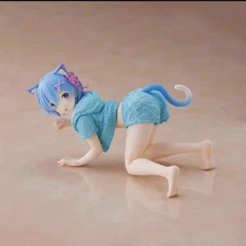 Аниме фигурка Рем котик 13 см Re zero Rem Жизнь в альтернативном мире с нуля, в поджаме