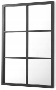 Lustro wiszące Giftdecor w stylu okna ze szprosami 71 x 49 cm Czarne (8430852115591)