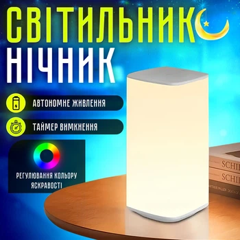 Світильник нічник настільний сенсорний з пультом Д/У та таймером відключення (00-0001295)