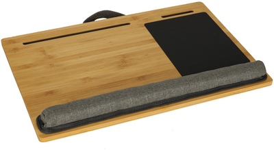 Stolik pod laptopa Ikonka przenośny z poduszką Drewniany (5903039755710)