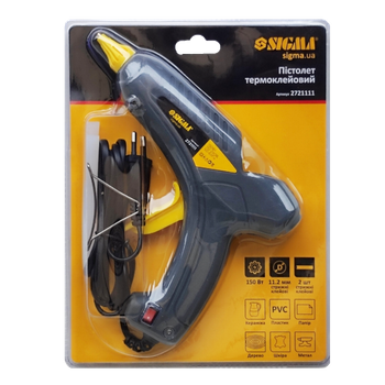 Пістолет клейовий Sigma з вимикачем 11,2 мм 150 Вт (2721111)