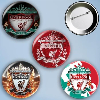 Значки на шпильке Liverpool футбольная команда набор 4 шт металлические на шпильке 56 мм