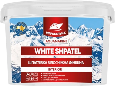 Шпатлевка Корабельная Aquamarine White Shpatel белоснежная финишная 27 кг (4823093916500)