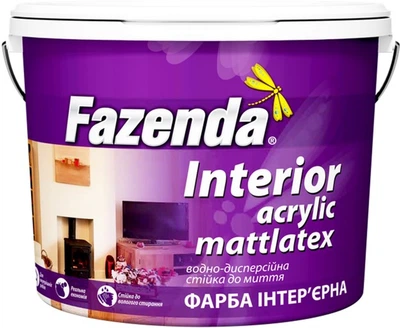 Краска интерьерная водно-дисперсионная Fazenda Interior Acrylic Mattlatex 4.0 кг (4823093907522)