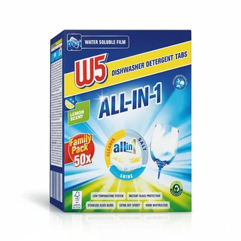 Таблетки для посудомийних машин W5 All in 1 Lemon Scent, 50 шт