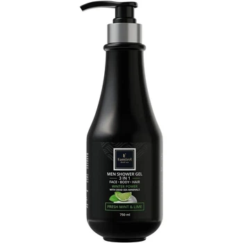 Шампунь-гель для душу Famirel Winter Power Fresh Mint & Lime 3 в 1 з мінералами Мертвого моря, 750 мл