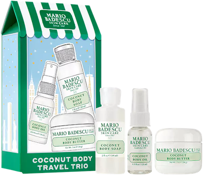 Набір для жінок Mario Badescu Coconut Body Travel Set Баттер для тіла 50 г  + Гель для душу 59 мл + Олія для тіла 20 мл (785364154605)