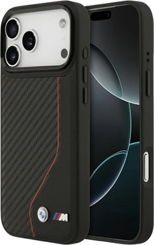 Панель BMW M Carbon Line & Logo MagSafe для Apple iPhone 17 Pro Max Red (3666339482152)