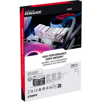 Модуль пам'яті для комп'ютера DDR5 64 GB (2x32 GB) 6400 MHz Renegade White XMP Kingston Fury (ex.HyperX) (KF564C32RWK2-64)