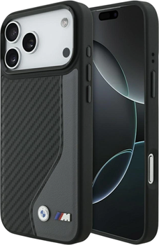 Etui plecki BMW M Carbon Logo MagSafe do Apple iPhone 17 Pro Max Graphite (BMHMP17X25PCCSCAK)
