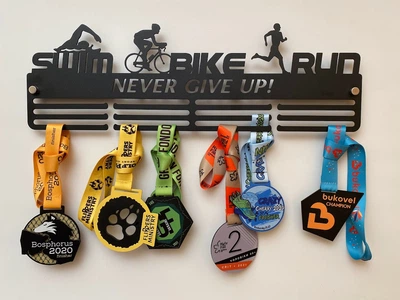 Медальница "E-Trophy" Triathlon Стальная(черный)